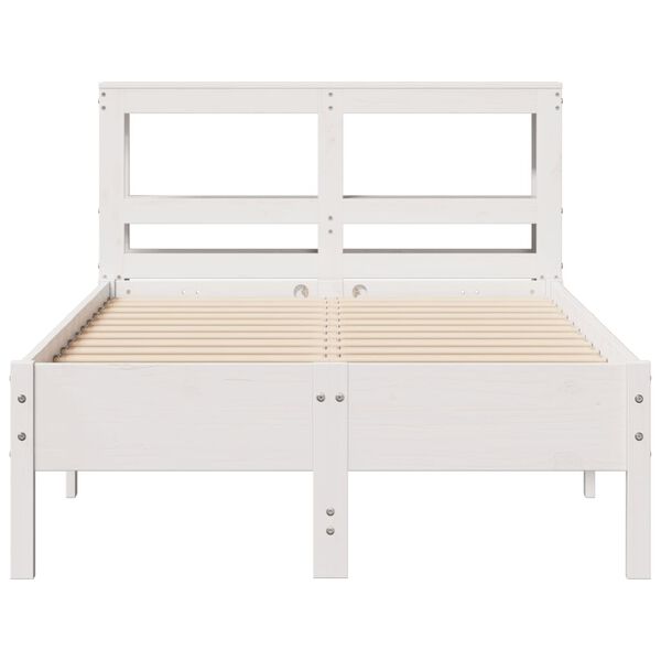 vidaXL Cadre de lit sans matelas blanc 120x200 cm bois de pin massif