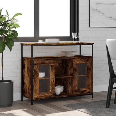 vidaXL Buffet chêne fumé 100x35x80 cm bois d'ingénierie