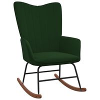 vidaXL Chaise à bascule Vert foncé Velours