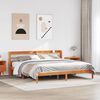 vidaXL Cadre de lit et t&ecirc;te de lit sans matelas cire marron 200x200 cm