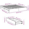vidaXL Cadre de lit avec tiroirs sans matelas ch&ecirc;ne fum&eacute; 200x200 cm