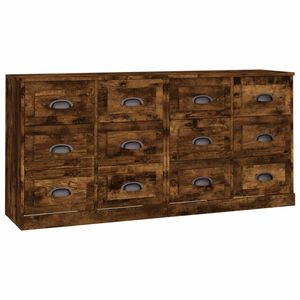 vidaXL Buffets 2 pcs ch&ecirc;ne fum&eacute; bois d'ing&eacute;nierie