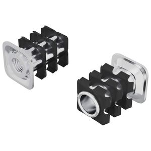 vidaXL Insert de tube filet&eacute; 2 pcs Noir et argent Acier galvanis&eacute;