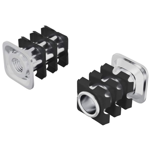 vidaXL Insert de tube filet&eacute; 2 pcs Noir et argent Acier galvanis&eacute;