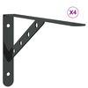 vidaXL Supports d'&eacute;tag&egrave;res 4 pcs 30x2,5x15,5 cm noir acier inoxydable