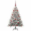 vidaXL Arbre de No&euml;l artificiel pr&eacute;-&eacute;clair&eacute; avec ensemble de boules