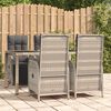 vidaXL Ensemble &agrave; manger de jardin 5 pcs coussins gris r&eacute;sine tress&eacute;e