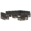 vidaXL Ensemble de canap&eacute; de jardin 13 pc Gris polyrotin