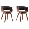 vidaXL Chaises &agrave; manger lot de 2 gris bois courb&eacute; et tissu