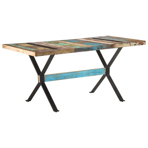 vidaXL Table de salle à manger 160x80x76cm Bois de récupération massif