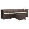 vidaXL Canap&eacute; de jardin 4 places avec coussins look rotin PP Marron