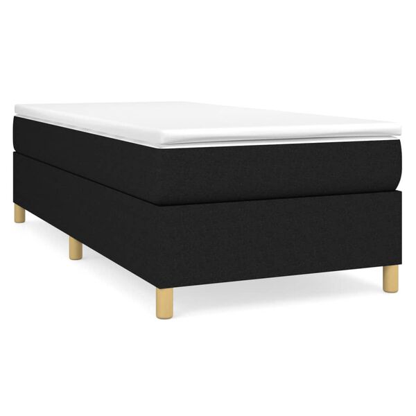vidaXL Sommier &agrave; lattes de lit avec matelas Noir 90x200 cm Tissu