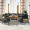 vidaXL Ensemble de canap&eacute; de jardin avec coussin 9 pcs Gris Poly rotin