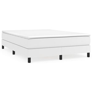 vidaXL Sommier &agrave; lattes de lit avec matelas Blanc 140x200cm Similicuir