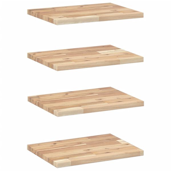 vidaXL &Eacute;tag&egrave;res flottantes 4 pcs 60x30x2 cm acacia massif non trait&eacute;