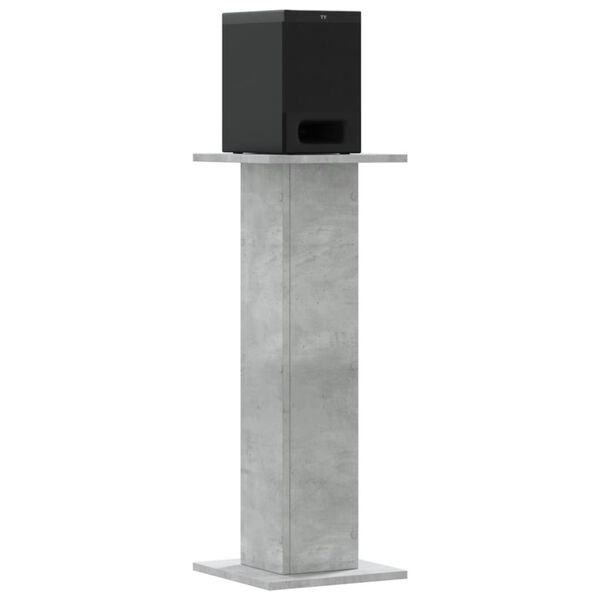 vidaXL Supports de haut-parleurs 2 pcs gris b&eacute;ton bois d'ing&eacute;nierie