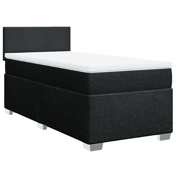 vidaXL Sommier &agrave; lattes de lit et matelas Noir 80x200 cm Tissu