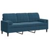 vidaXL Canap&eacute; 3 places avec oreillers d&eacute;coratifs bleu 180 cm velours