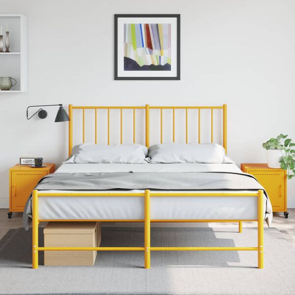 vidaXL Tables de chevet 2 pcs jaune moutarde 36x39x43,5 cm acier