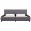 vidaXL Cadre de lit avec LED sans matelas Gris Similicuir 180x200 cm