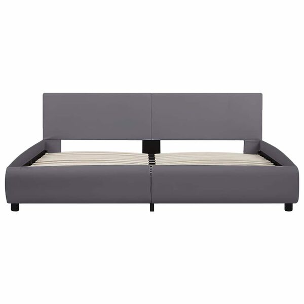 vidaXL Cadre de lit avec LED sans matelas Gris Similicuir 180x200 cm