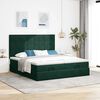 VidaXL Cadre de lit ottoman avec matelas vert fonc&eacute; 180x200cm velours