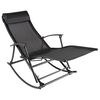vidaXL Chaise &agrave; bascule de jardin Acier et textil&egrave;ne Noir