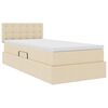 vidaXL Lit avec rangement et LED avec matelas Cr&egrave;me 100 x 200 cm tissu
