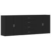 vidaXL Buffets 3 pcs noir bois d'ing&eacute;nierie