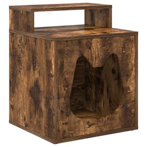 vidaXL Maison pour chat Ch&ecirc;ne fum&eacute; 42,5 x 40 x 53,5 cm
