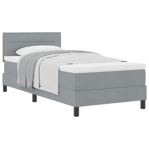 vidaXL Lit &agrave; ressorts avec t&ecirc;te de lit Gris clair 80 x 200 cm tissu