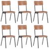 vidaXL Chaises &agrave; manger lot de 6 marron Contreplaqu&eacute;
