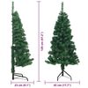 vidaXL Arbre de No&euml;l artificiel d'angle Vert 120 cm PVC et m&eacute;tal