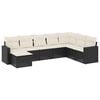 vidaXL Salon de jardin 8 pcs avec coussins noir r&eacute;sine tress&eacute;e