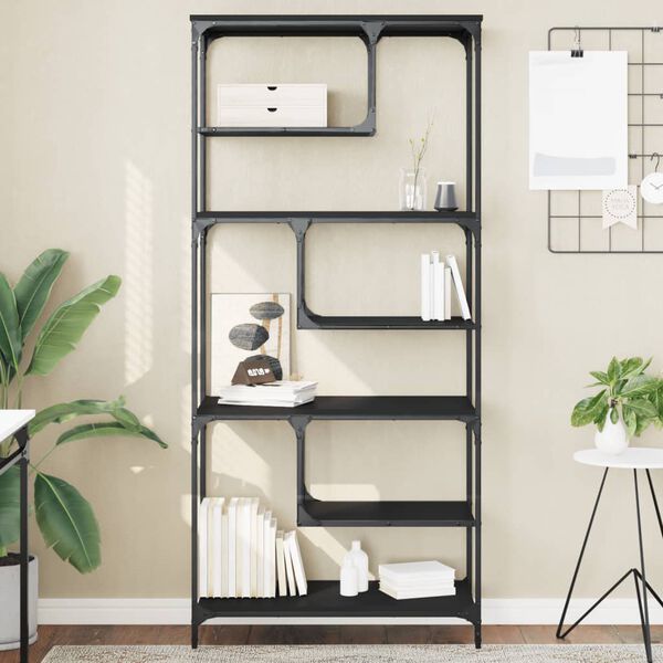 vidaXL Biblioth&egrave;que noir 81x36x176 cm bois d'ing&eacute;nierie