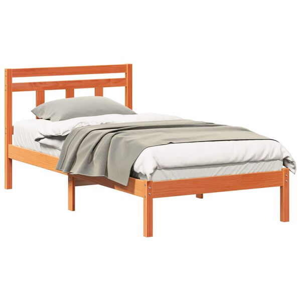 vidaXL Cadre de lit Marron 90 x 200 cm Pin massif