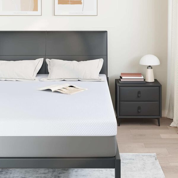 vidaXL Surmatelas Blanc 140 x 200 cm Tissu Jacquard