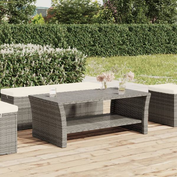 vidaXL Table basse gris 100x50x40 cm r&eacute;sine tress&eacute;e