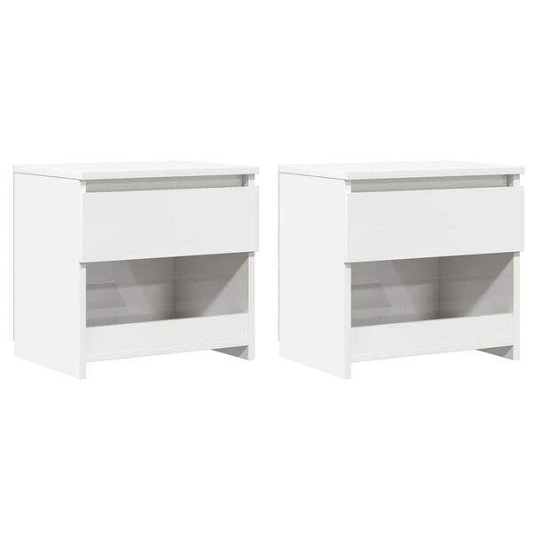 vidaXL Tables de chevet 2 pcs Blanc brillant 40x30x39 cm Agglom&eacute;r&eacute;