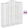 vidaXL Paniers à gabions arqués 6 pcs 200x50x200/220 cm Fer galvanisé