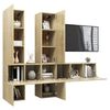 vidaXL Ensemble de meubles TV 7 pcs Ch&ecirc;ne sonoma Bois d'ing&eacute;nierie