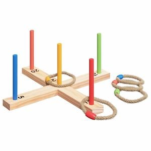 vidaXL Set de jeu de lancer d'anneaux Multicolore 41 x 41 x 16 cm