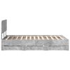 vidaXL Cadre de lit Gris B&eacute;ton 135 x 190 cm Bois d&rsquo;ing&eacute;nierie