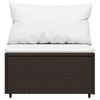 vidaXL Canapés centraux de jardin coussins 2pcs marron résine tressée