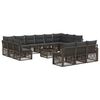 vidaXL Ensemble de canap&eacute; de jardin 14 pc Gris polyrotin