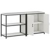 vidaXL Ensemble de rangement cuisine 2 pcs Blanc Acier lamin&eacute; &agrave; froid