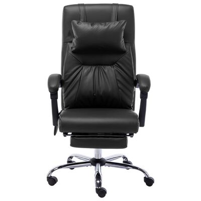 vidaXL Chaise de bureau de massage Noir Similicuir