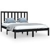 vidaXL Cadre de lit sans matelas noir bois de pin massif 135x190 cm