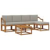 vidaXL Ensemble de canap&eacute;s d'ext&eacute;rieur 6 pc Gris Naturel et Clair