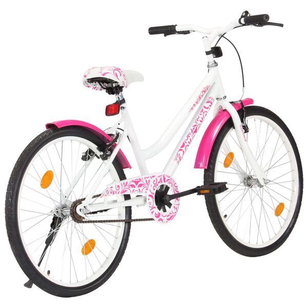 vidaXL V&eacute;lo pour enfants 24 pouces Rose et blanc